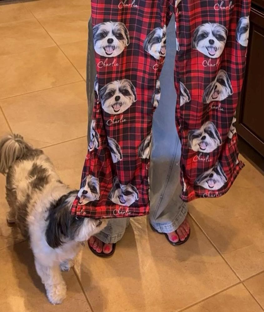 Custom Pet Pajamas Using Pet Photo + Name Personalized Dog Pajamas Custom Cat Pyjamas Dog Pjs Cat Pajamas for Women Puppy Christmas Pajamas