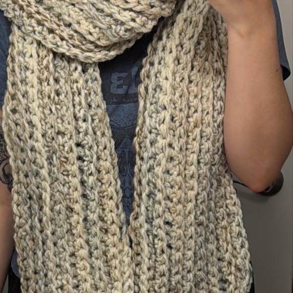 Crochet Pattern | the Graham | Chunky Long Oversized Ribbed Scarf Easy ...