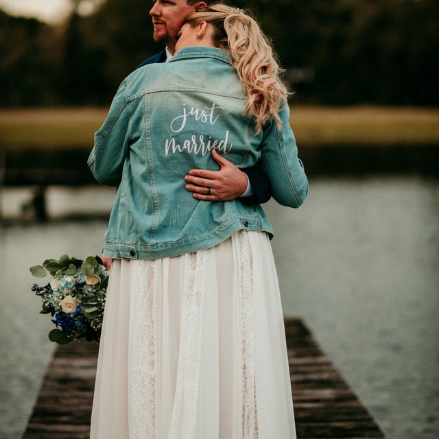 Just married jean jacket hotsell