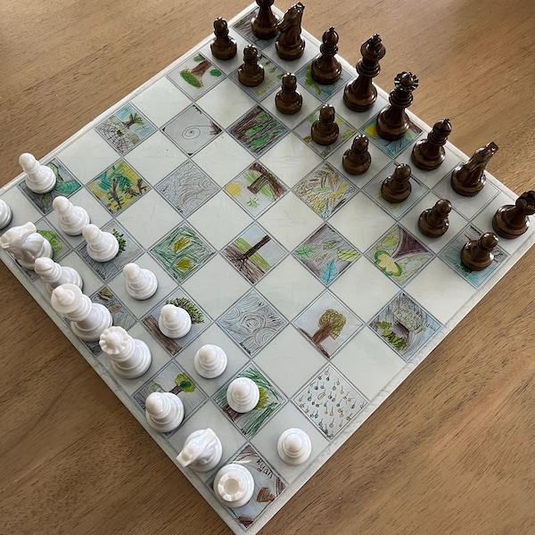 12-inch Rainbow Resin Chess Set – Handmade Kids’ Game - Etsy