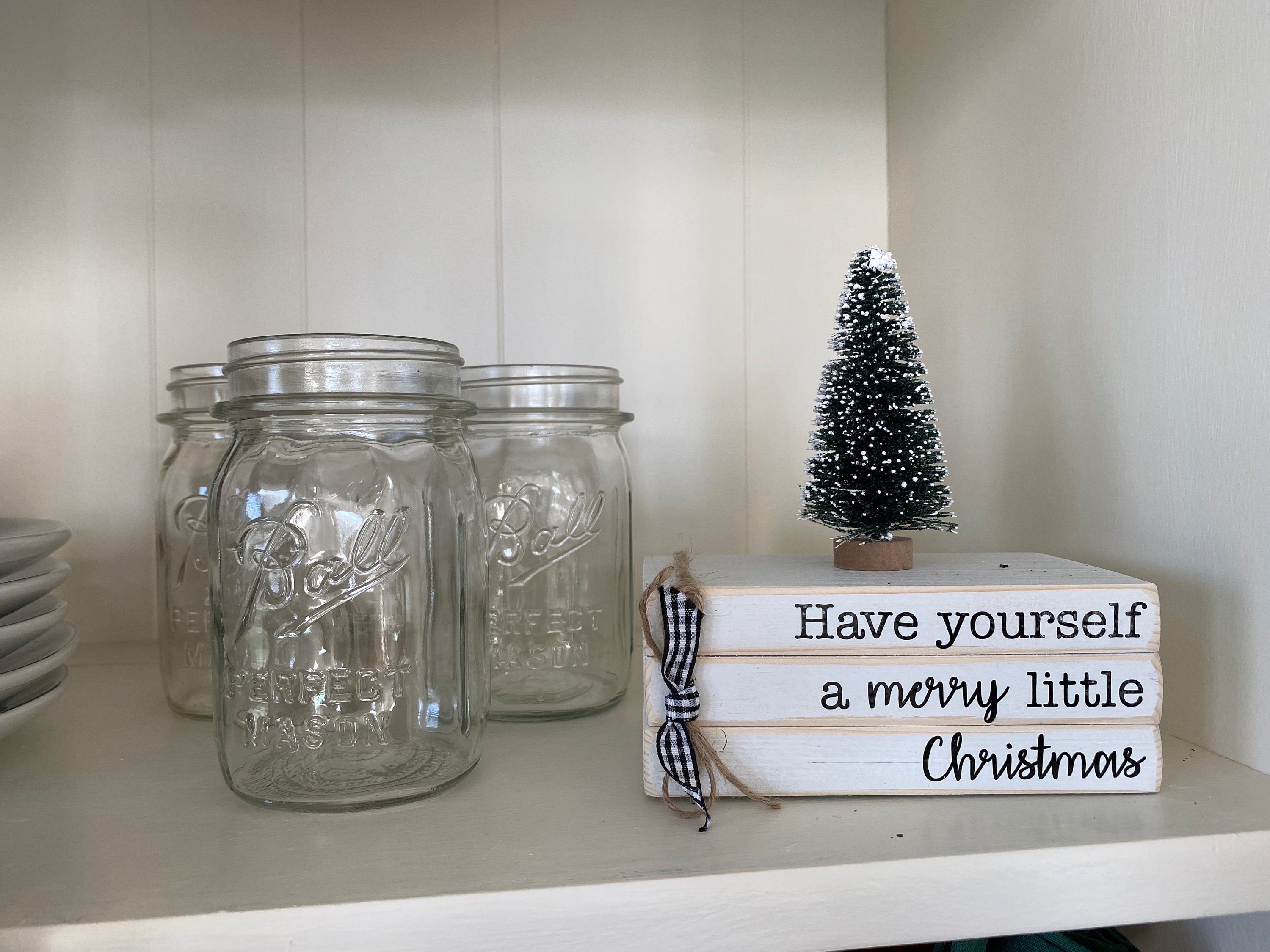 Christmas book bundle, mini book stack, Christmas decor, farmhouse, faux books, set of 3, rustic, teacher gift, housewarming, wooden books