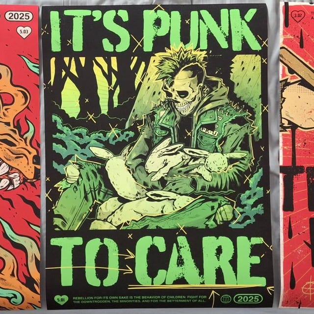 Punk to Care Print - Etsy