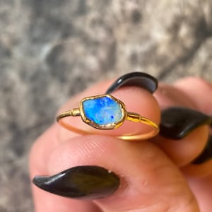 Customer photo from Holly Guerin, Mini Raw Australian Opal Ring