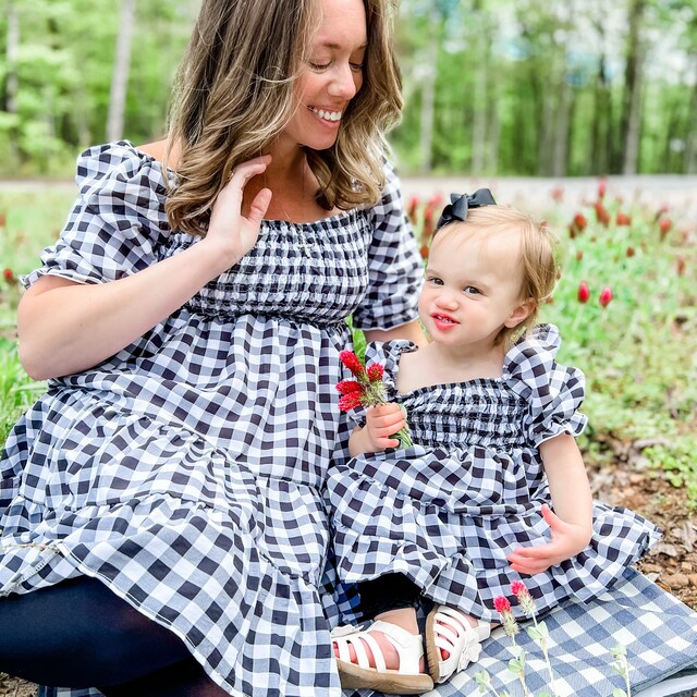 Black & White Checkered Mommy & Me Dresses - $34.99
