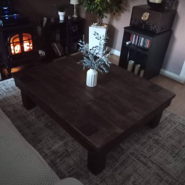 Extra Large Coffee Table, Chunky Wooden Table, Rustic Coffee Table ...