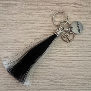 Tassel Horse Hair Key Chain With Personalized Name Charm by