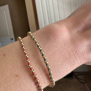 Mixed Metal Muse: Two-Toned 18k Gold Beaded Stacking Bracelet main image 1