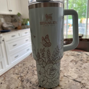 Floral Custom Stanley Adventure Quencher 40 oz tumbler – Etch and Ember