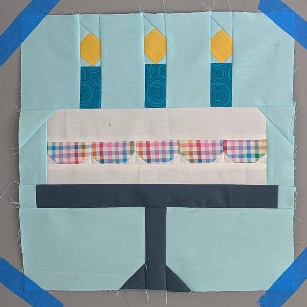 Birthday Cake Quilt Block Pattern Party PDF - Instructions for 6 Inch ...