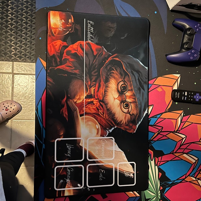 MTG Playmat Cat, MTG Playmat With Zones, Neoprene Gaming Mat