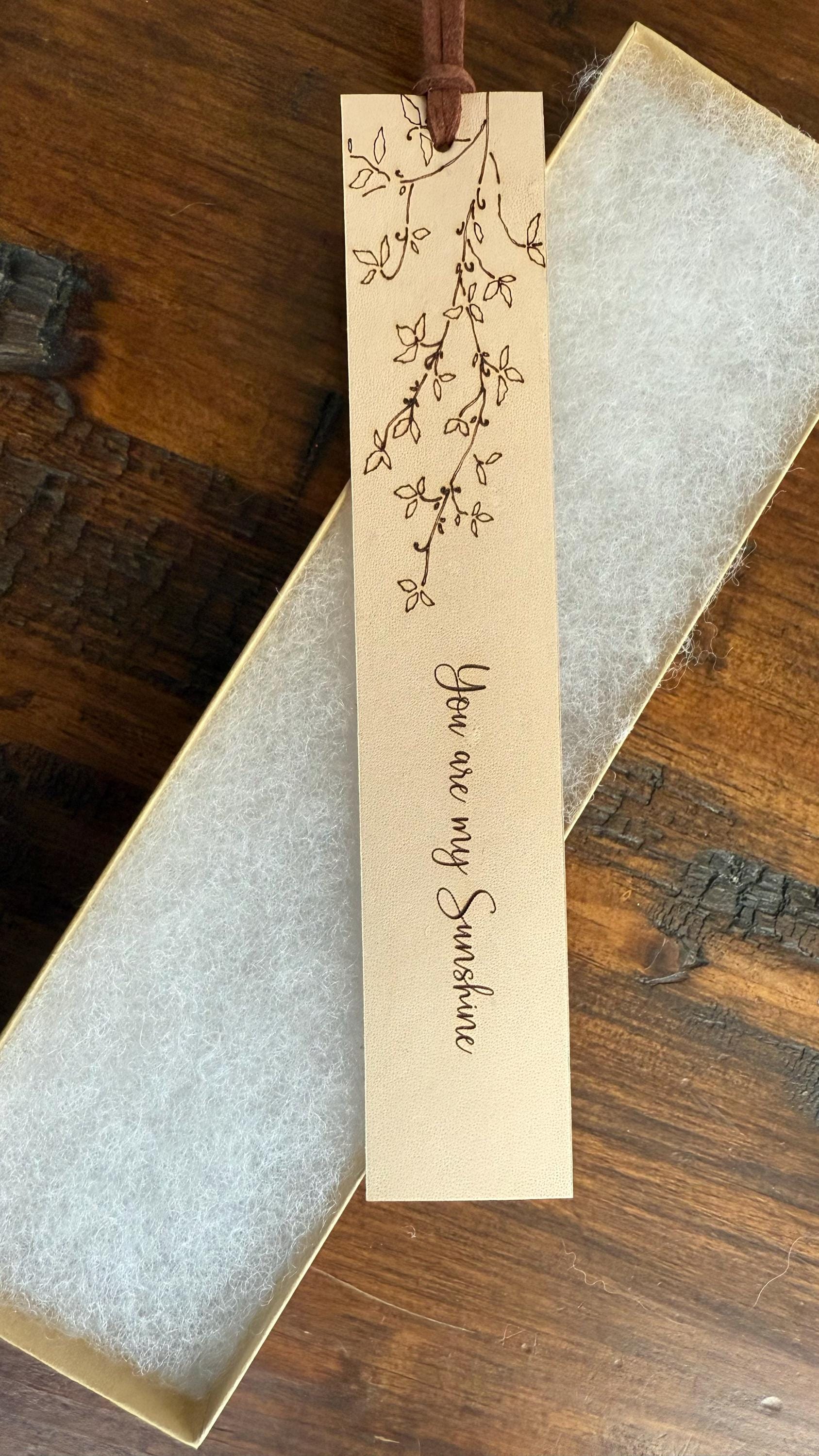 Leather Bookmark, Personalized Gift, 3 Years Anniversary, For Men, For Women, Wildflower, Olive Branch, Willow, Enjoy The Next Chapter, Gift