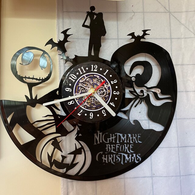 Nightmare Before Christmas Wall Clock Made From Vinyl Record, Original Kids Room Decor, Christmas Gift for Children, Wall Hanging Art - Etsy nightmare-before-christmas-wall-clock-made-from-vinyl-record-original-kids-room-decor-christmas-gift-for-children-wall-hanging-art-etsy