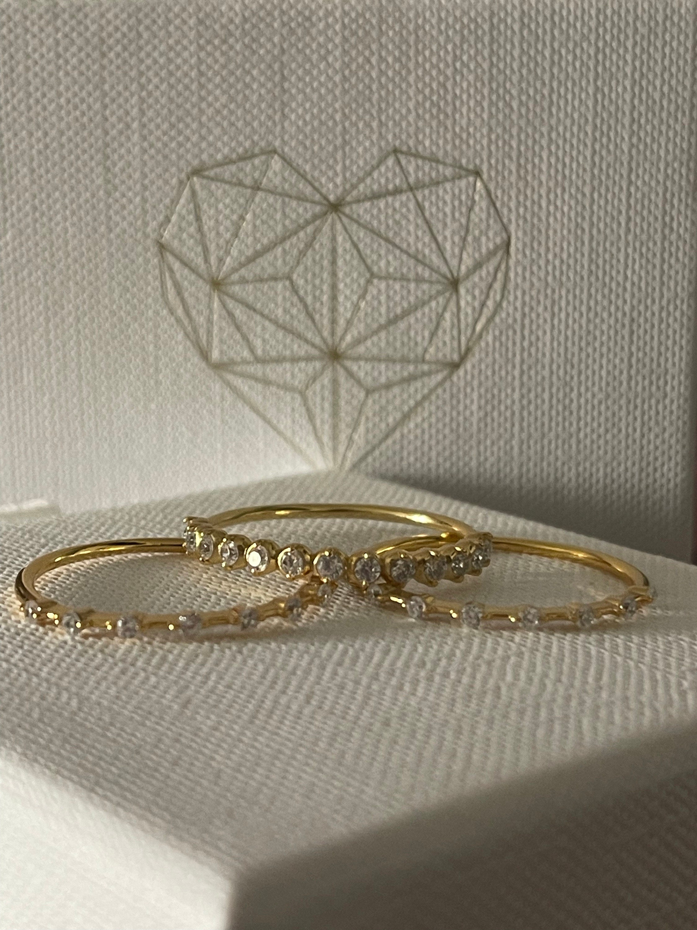 Pearl Diamond Stacking Rings by Caitlyn Minimalist • Dainty Gold Pearl Rings • Diamond Stackable Rings Set • Maid of Honor Gift for Her