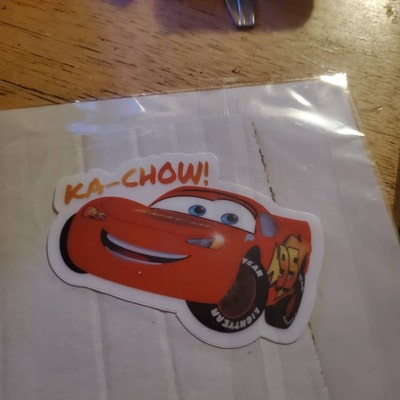 Disney Pixar Cars Sticker Lightning Mcqueen Ka-chow Clear Sticker Cars ...