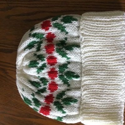 KNITTING PATTERNS: the Holly Berry Collection / 2 Beanie, 2 Headband ...