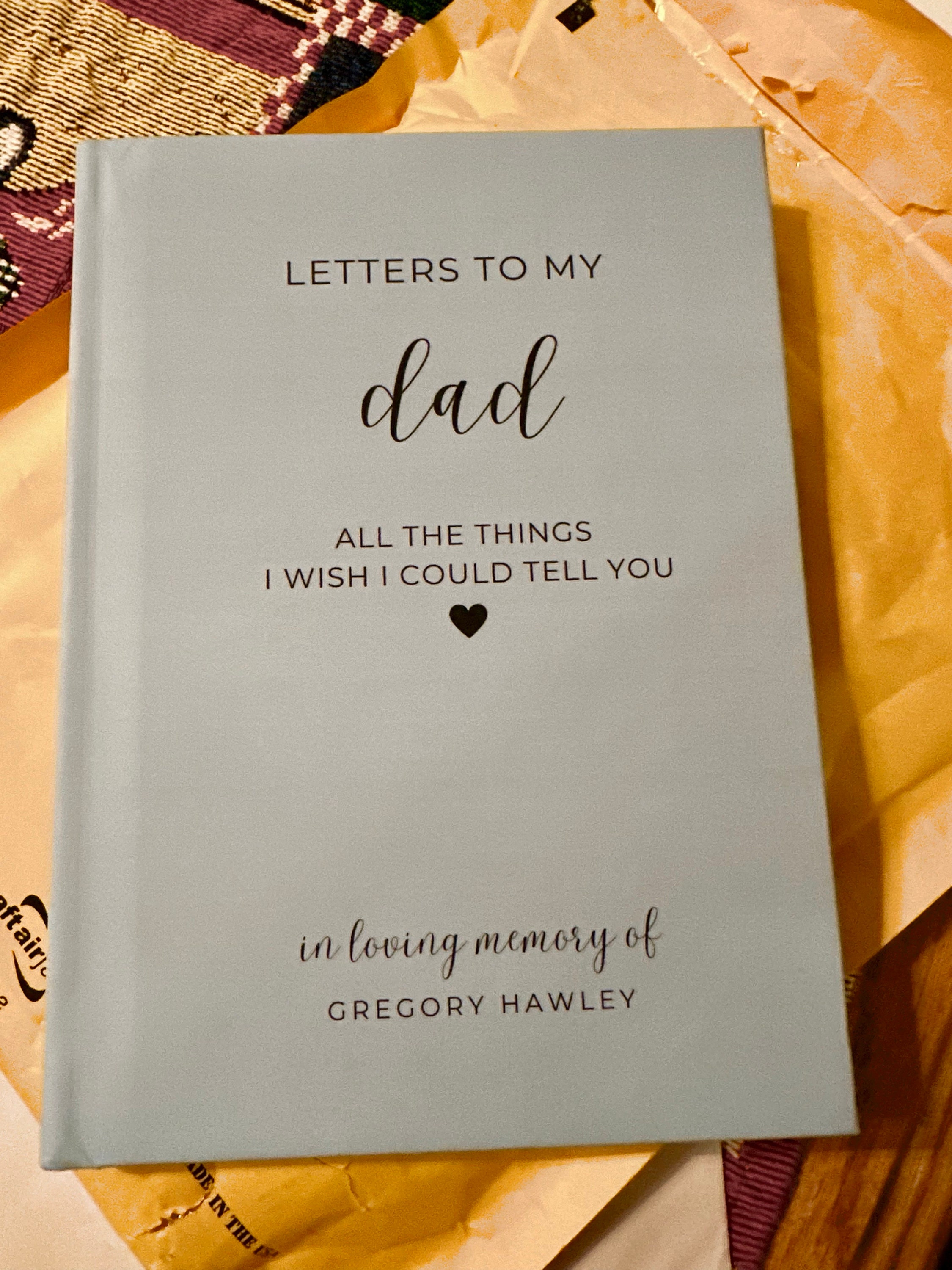 Loss of Father Memorial Gift Journal, Dad Loss Grief Journal Gift, Letters to My Dad in Heaven Sympathy Gift, Letters to my Father, Memorial