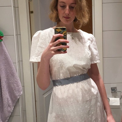 hobbs pink polka dot dress