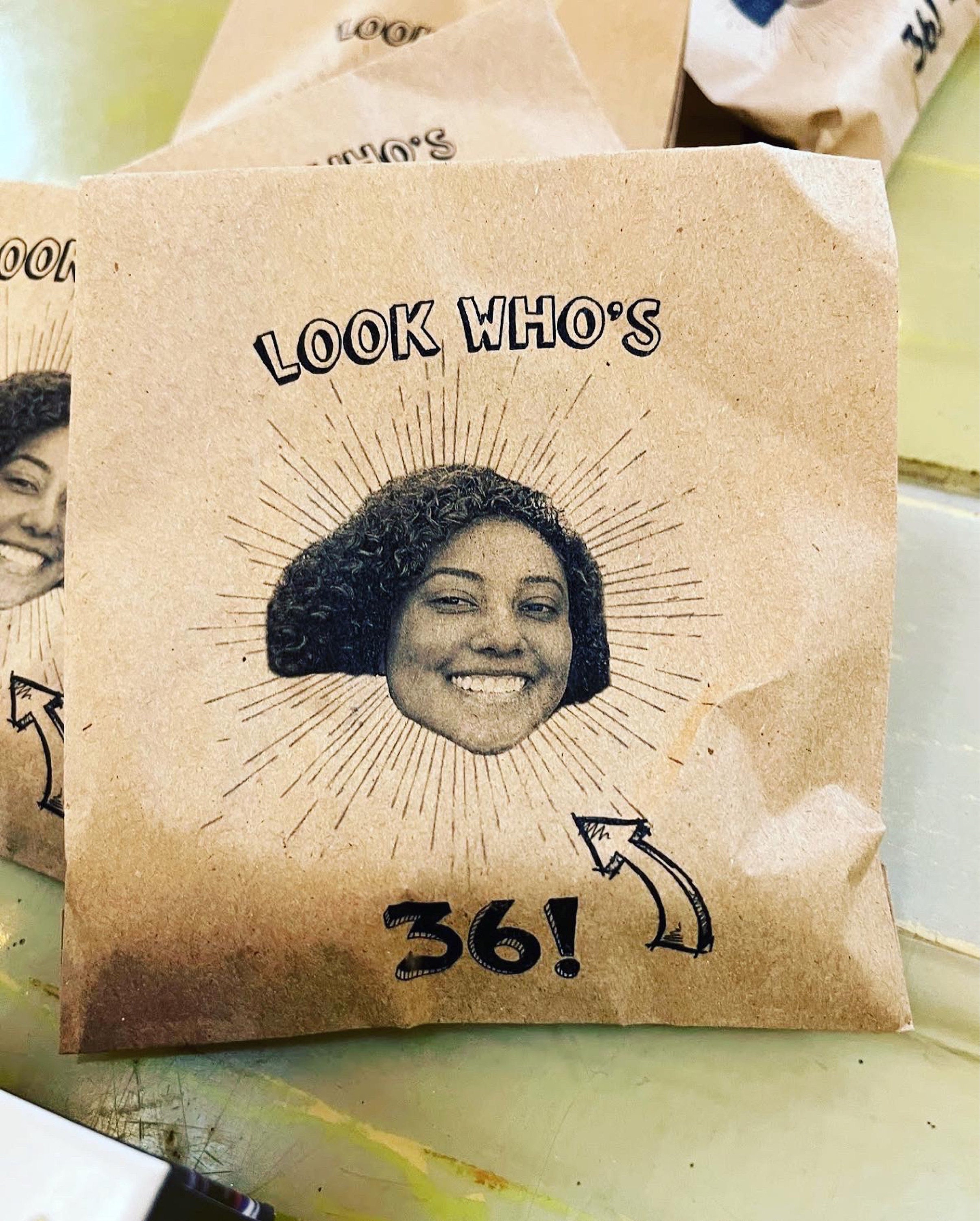 (Set of 15pcs)Custom Birthday Favor Bags, Favor Bags, Custom Printed on Kraft Brown Paper Bags