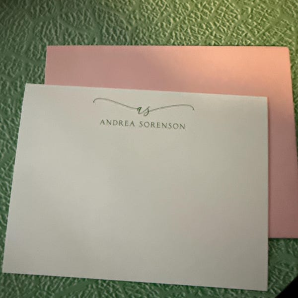 Personalized Note Card Set - EXQUISITE SCRIPT MONOGRAM - Women's ...