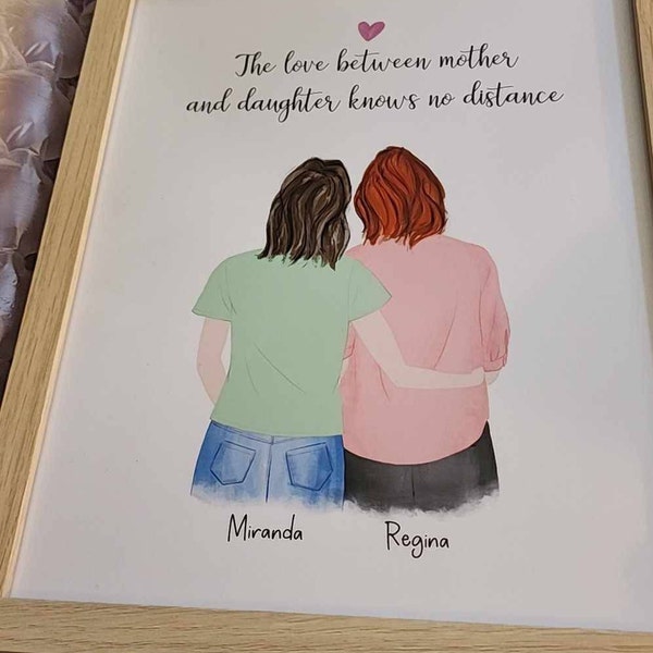 Personalized Framed Wall Art Mother and Daughter, Mother's Day Gift ...
