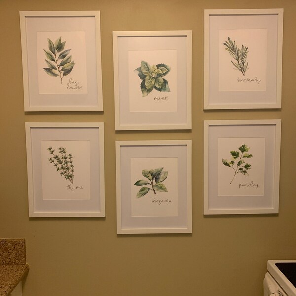 Kitchen Herbs Art Prints - Botanical Prints - (set of 6) - 8x10s - Etsy