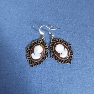 Vintage German Cameos - Classic Female Profile - 7 COLORS
