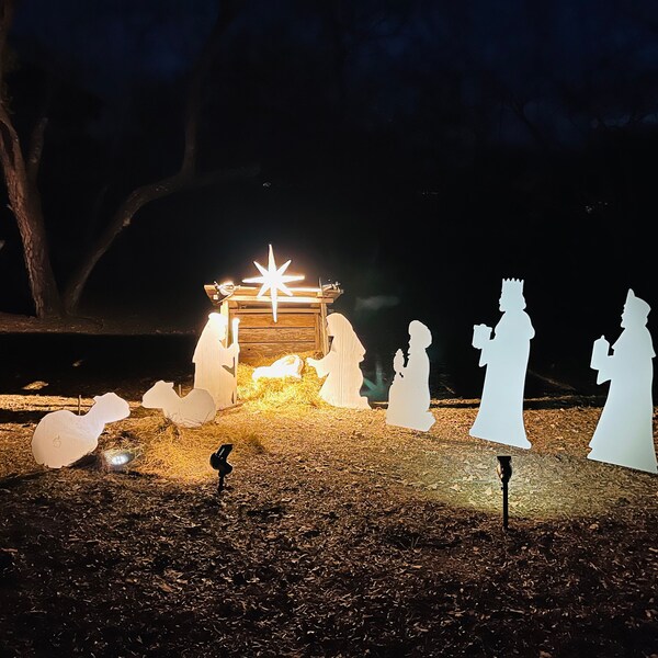 All-Weather Outdoor Holy Family Nativity Add-On Figures – Medium Size, Includes Steel Stakes, Made In USA