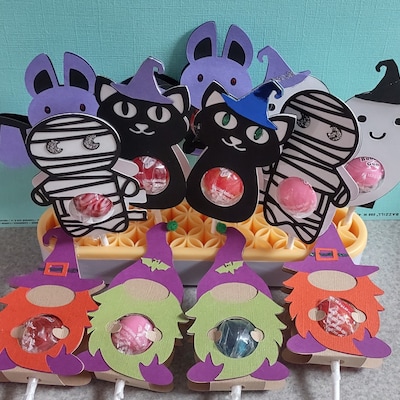 Big Halloween Sucker Holders Bundle, Layered Halloween Lollipop Holders ...