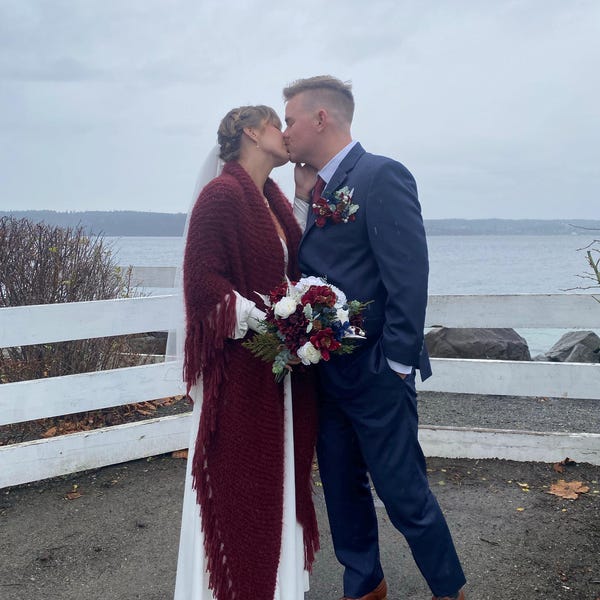burnt orange shawl for wedding