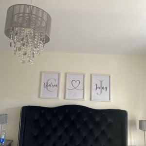 Bedroom Prints Set of 3, Personalised Name Wall Art, Couples Gift Home ...
