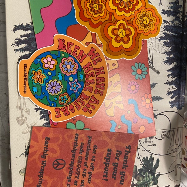 Glossy Groovy Flower Power Sticker - Etsy