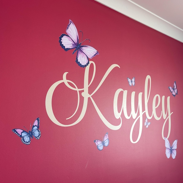 Personalized Butterfly Name Wall Decal, Girls Bedroom Decor - Etsy