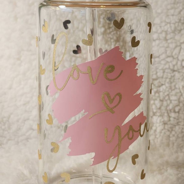 Love You • 16oz Glass Can Cutfile, Svg Dxf Png Files Digital Download ...