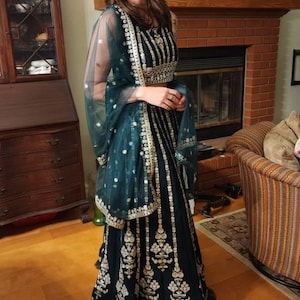 Peach Lehenga Choli Set for South Asian Wedding, Indian Pakistani Partywear Lehenga Choli for Wedding
