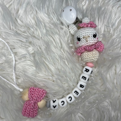 PATTERN: Bunny Rattle and Pacifier Clip Bundle, Easy to Follow Crochet ...