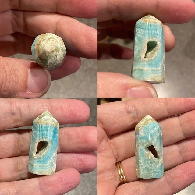 Blue Aragonite Point | Polished Natural Crystal Tower