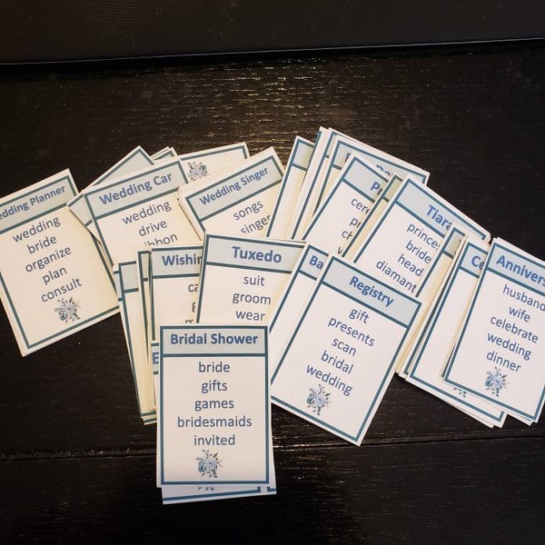 Wedding Taboo Game, Bridal Shower Game, Unspeakable Game, Printable ...
