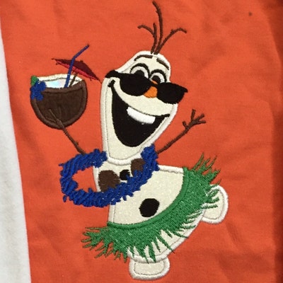 Frozen Olaf Cold Snowman Hula Applique Machine Embroidery Design ...