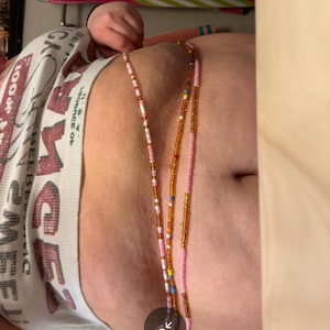 PLUS SIZE TIE On Waist Beads, Waist Beads, Waist Bead Set, Thread Waist Bead, Waist Chain, Tie On Belly Bead, Waist Bead For Weight Tracking