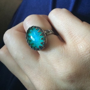 STERLING MOOD RING Hand Made Floral Band Oxidized Sterling Silver Ring ...