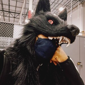Grey Werewolf Maske Standard – Overhead-Maske Mit Pelzbesatz