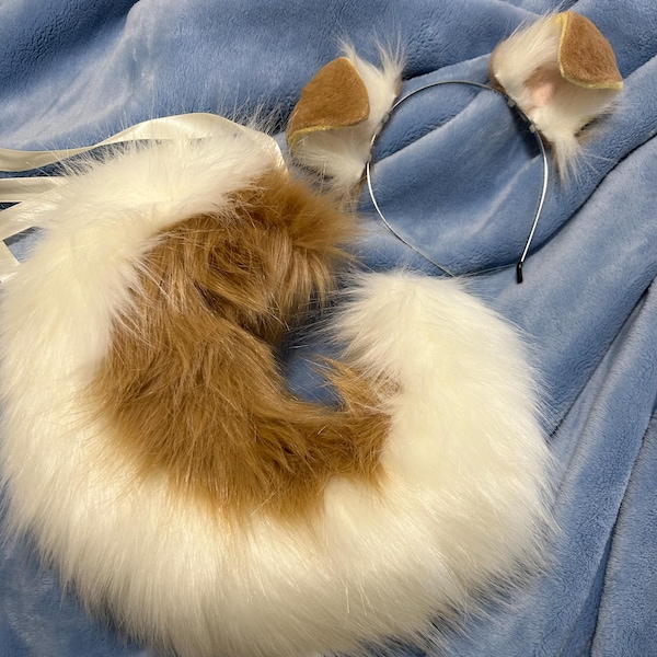 Wolf Ear and Tail Set Realistic Faux Fur Fox Ear and Tail Set Anime ...
