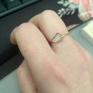 Customer photo from Bridget, Dainty Raw Rose Quartz Ring in Sterling Silver
