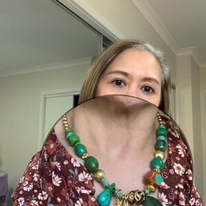KELITCH Women's Boho Pearl Strand Necklace - Stackable Turquoise Beaded Collar - View #9