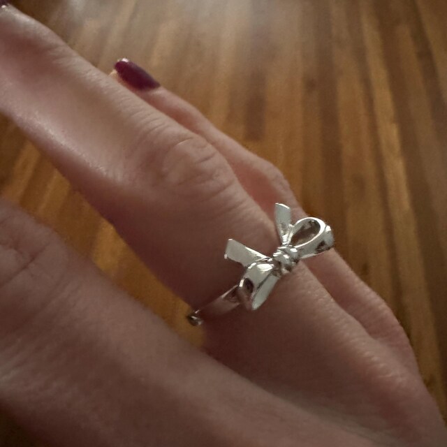 Sterling Silver Bow Ring, Ribbon Rings, Promise Ring