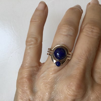 Lapis Lazuli Ring/ Lapis Lazuli Silver Ring/ Sterling Silver Ring ...