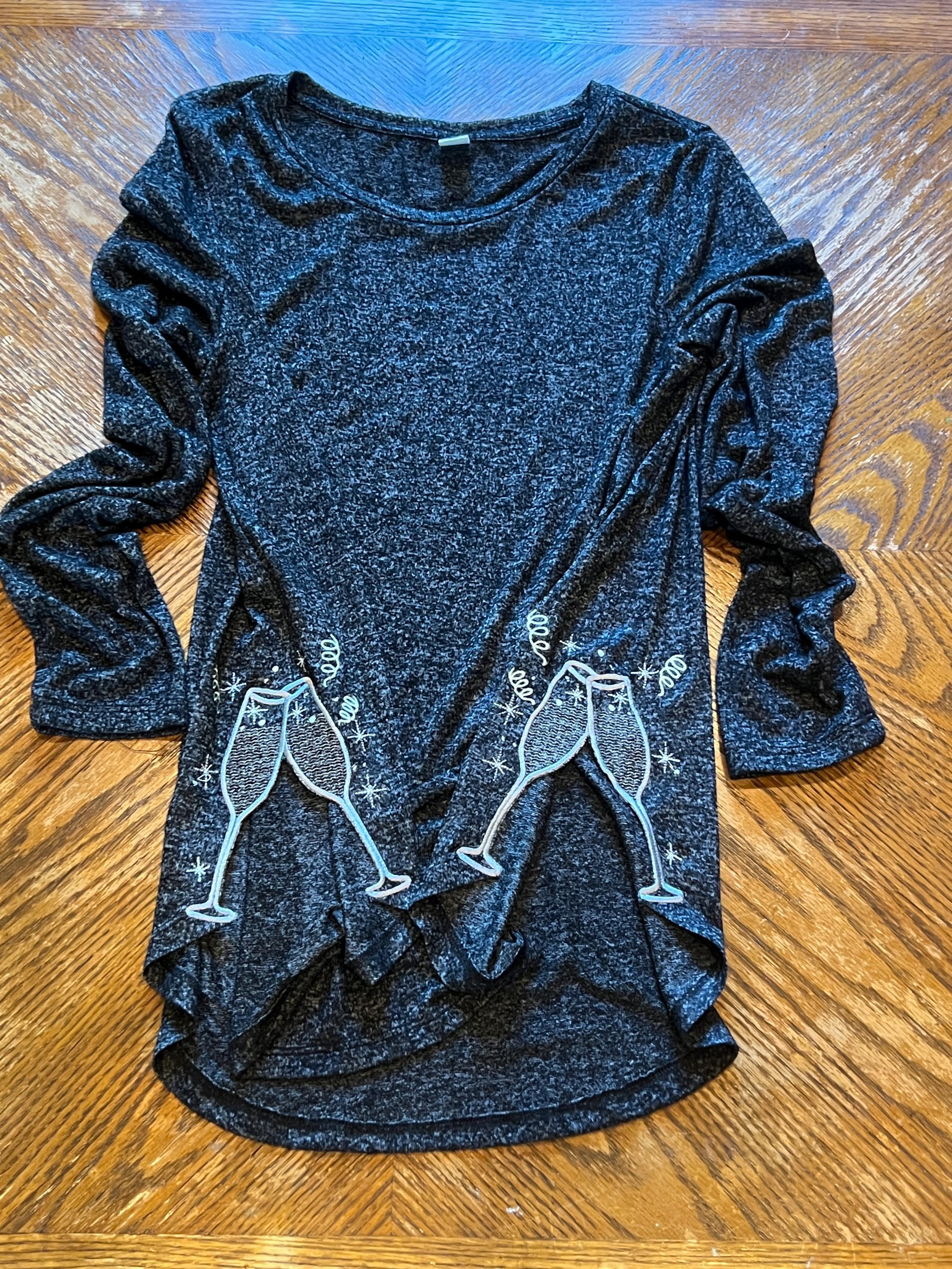 Customer project using Champagne Cheers Split Side Seam embroidery design