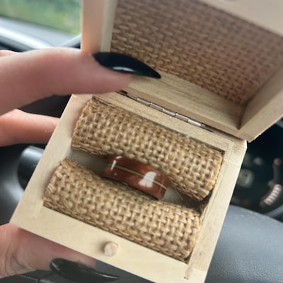 Walnut and Canadian Maple Ring Wedding Ring Red and Green Ring Wood ...