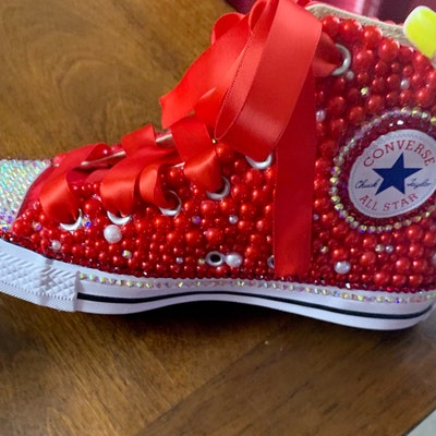 Women's Red Bling Converse All Star Chuck Taylor Sneakers - Etsy