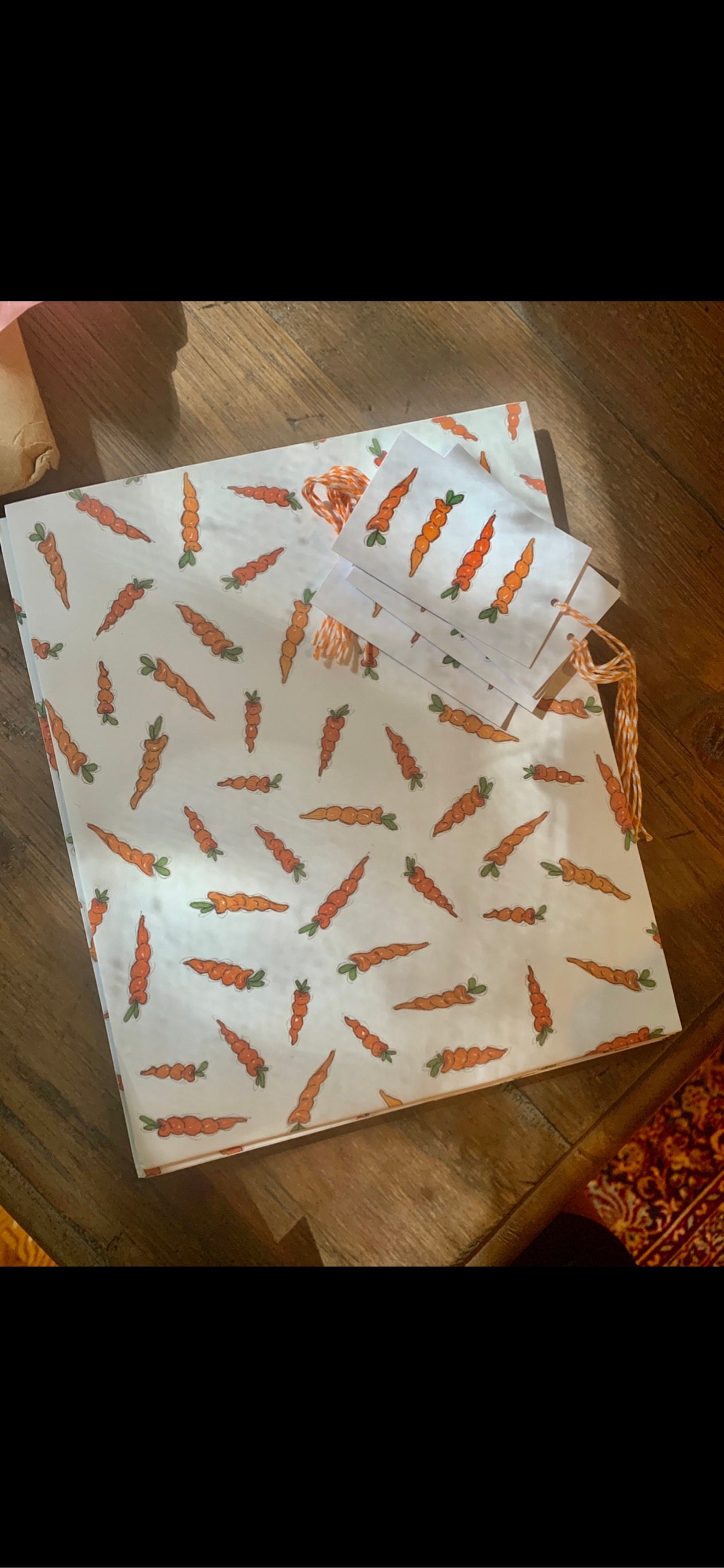 Carrot Wrapping Paper Set Gift Wrap, Fun Easter Gift Wrap